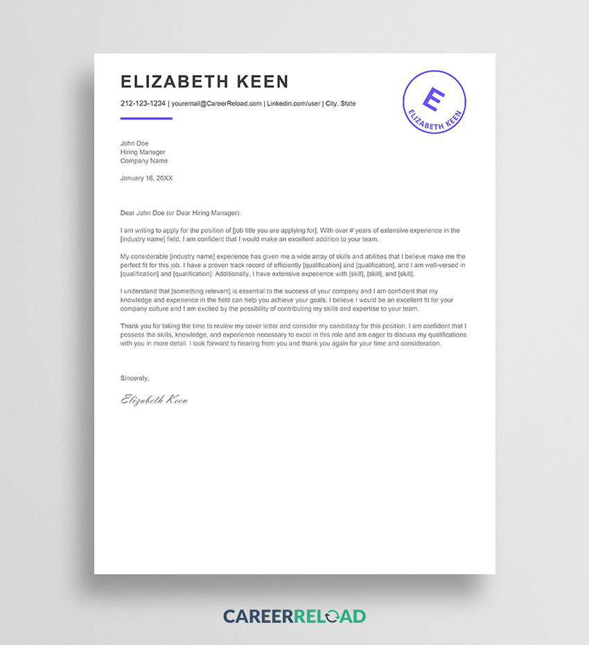 Effective Cover Letter Template